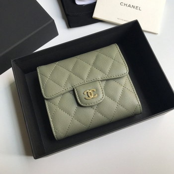 Replica Top Quality Chaenl AP0230 Classic Small Flap Wallet Green