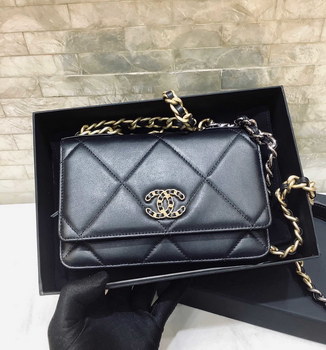 Replica Replica Chaenl Ohanel 19 Maxi Flap Bag Lambskin Black