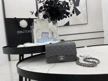 Replica Hot Sale Chanel Classic Flap Sheepskin Shoulder Bag 20Cm For Ladies Dark Gray Wiht Gold