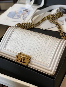 Replica Replica Boy Chanel Bag South African Python Skin with Imported Sheepskin 008