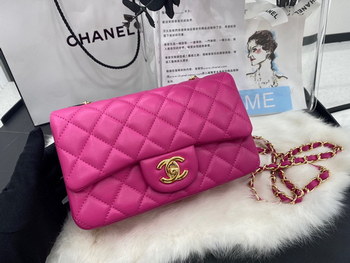 Replica Hot Sale Chanel Classic Flap Sheepskin Shoulder Bag 20Cm For Ladies Rose Wiht Gold