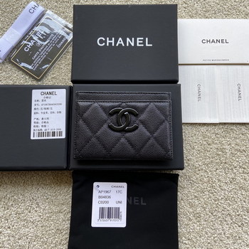 Replica Replica Chanel AP1967 Small Card Holder Wallet Black With Black CC
