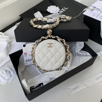 Replica Replica Most Luxury Chanel Clutch With Chain Lambskin Gold Metal White AP2568