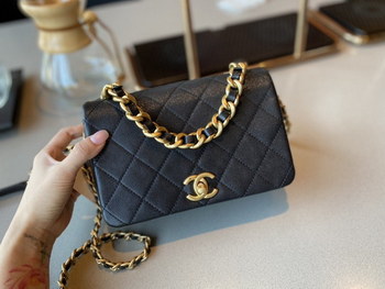 Replica NEW Replica Chanel AS1895 Flap Bag Black Cow Leather Gold Tone Metal