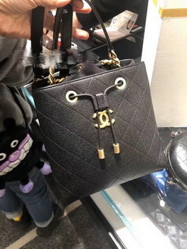 Replica Replica Chanel AS0310 Drawstring Bag Grained Calfskin Gold Tone Metal Black