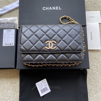 Replica Replica Chanel AP1794 Women Wallet On Chain Black Leather 1