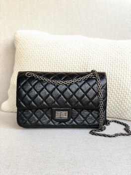 Replica Replica Chanel Classics 255 Handbag Aged Calfskin Silver Metal