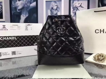 Replica Chanel Gabrielle Leather Backpack Black