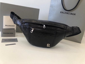 Replica Copy Balenciaga Women Soft XS Beltpack in Black Nappa Leather