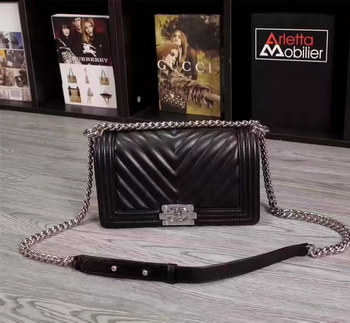 Replica Chanel 6065 Sheepskin Chain Shoulder Bag Leather Black