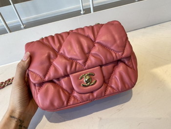 Replica Replica Chanel AS2232 Small Flap Bag Calfskin Gold Tone Metal Pink