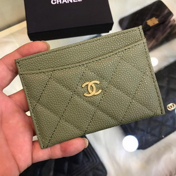 Replica Top Quality Chanel CF Small Card Bag Dake Green Genuine Leather Gold Tone Metal