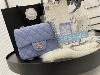 Replica Hot Sale Chanel Classic Flap Sheepskin Small Shoulder Bag 17cm Best Gift Replica Lavender With Gold
