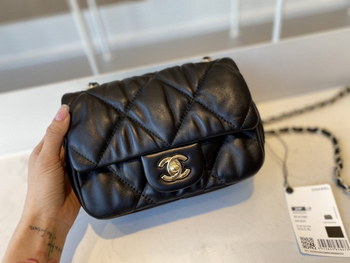 Replica Replica Chanel AS2232 Small Flap Bag Calfskin Gold Tone Metal Black