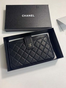 Replica Replica Chanel Women Small Card Bag Grained Calfskin Silver Tone