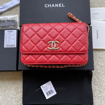 Replica Replica Chanel AP1794 Women Wallet On Chain Red Leather