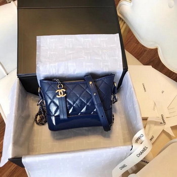 Replica Chanel Gabrielle Small Hobo Bag Denim Calfskin Silver Tone Gold Tone Metal Gradual Blue