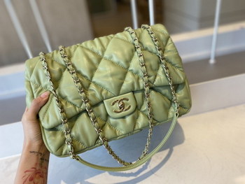 Replica Replica Chanel AS2234 Large Flap Bag Calfskin Gold Tone Metal Green 20cm