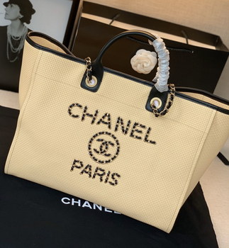 Replica NEW replica Chanel Large Shopping Bag Beige Shiny Calfskin Gold Tone Ruthenium Finish Metal