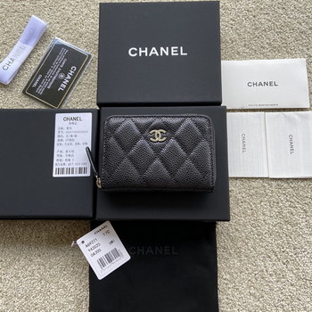 Replica Replica Chanel A69271 Small Wallet Caviar Black Leather With Sliver