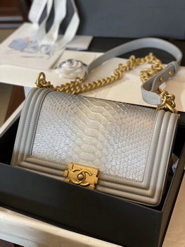 Replica Replica Boy Chanel Bag South African Python Skin with Imported Sheepskin 010