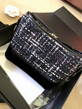 Replica Replica Chanels Gabrielle Hobo Bag Tweed Calfskin Gold Tone Metal Blue