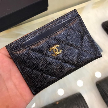 Replica Top Quality Chanel CF Small Card Bag Black Genuine Leather Gold Tone Metal