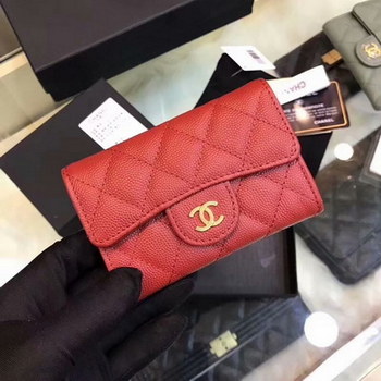 Replica Cheap Chanel CF Card Small Bag Caviar Quilted Genuine Leather Red Gold Hardware