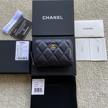 Replica Replica Chanel A69271 Small Wallet Caviar Black Leather With Gold