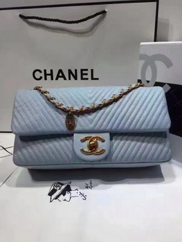Replica Original Chanel Classic Women Lambskin Shoulder Bag Light Blue