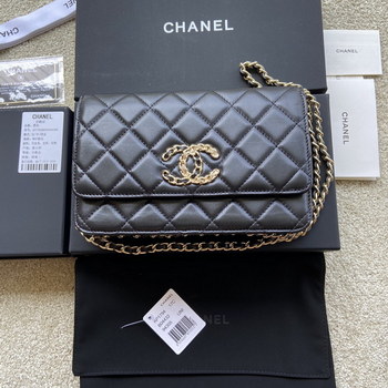 Replica Replica Chanel AP1794 Women Wallet On Chain Black Leather