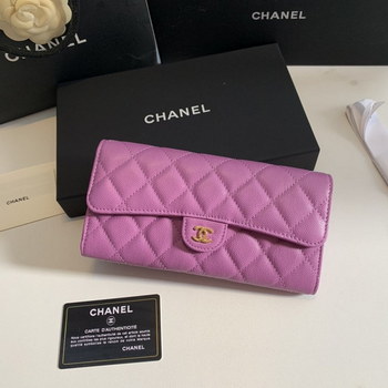 Replica Top Quality Chanel Women Flap long Wallet Rose