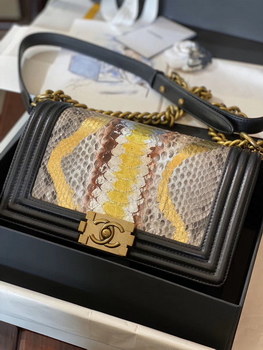 Replica Replica Boy Chanel Bag South African Python Skin with Imported Sheepskin 006
