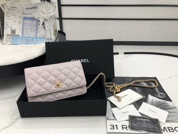 Replica Vintage Chanel AP1450 Wallet on Chain Light Pink Leather With Gold Tone Metal Ball Price Online Replica