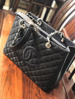 Replica Replica Chanel Large Shopping Bag Haas Grained Calfskin Silver Tone Metal A20995