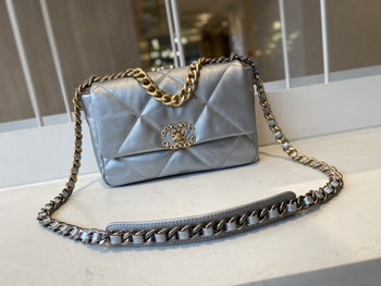 Replica 2021 Top Sale Chanel 19 Flap Bag 26cm Goatskin in Sliver Replica