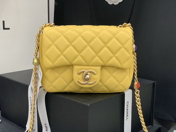Replica Original Copy Chanel AS2379 2021 Flap Bag Lambskin Resin Gold Tone Metal