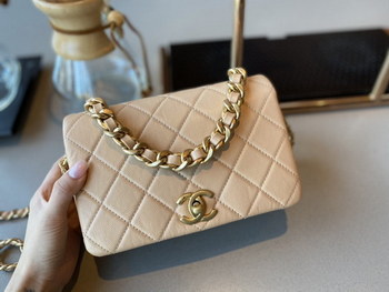 Replica NEW Replica Chanel AS1895 Flap Bag Beige Cow Leather Gold Tone Metal