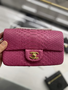 Replica 2022 New Python Chanel Classics Falp Shoulder Bag 20cm and 25cm 023