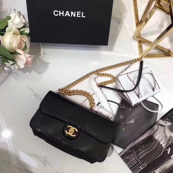 Replica Chanel A91864 Small Straight Lined Black Flap Bag