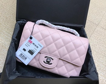 Replica Original Copy Chanel 1112 1115 1117 Classics CF Flap Bag Caviar Quilted Genuine Leather Pink Silver Hardware