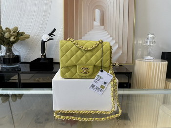 Replica Replica Chanel Clasica Flap Mini Chain Shoulder Bag 17cm Quilted Lambskin With Gold Yellow
