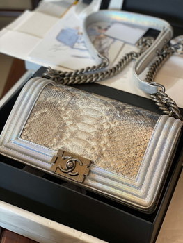 Replica Replica Boy Chanel Bag South African Python Skin with Imported Sheepskin 002