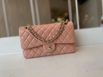 Replica Limited Edition Chanel Classic Flap 17CM 20Cm 25CM Sheepskin Shoulder Bag With Light Gold High End Carnation