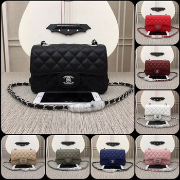 Replica Replica Chanel Classics Handbag Grained Calfskin Silver Tone Metal 8 Colors