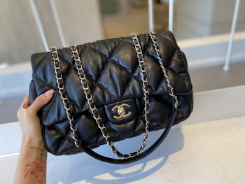 Replica Replica Chanel AS2234 Large Flap Bag Calfskin Gold Tone Metal Black 20cm
