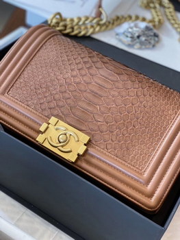 Replica Replica Boy Chanel Bag South African Python Skin with Imported Sheepskin 018