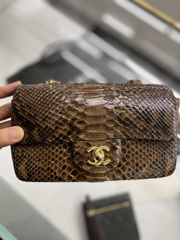 Replica 2022 New Python Chanel Classics Falp Shoulder Bag 20cm and 25cm 015