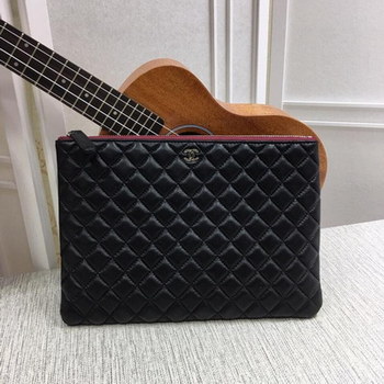 Replica Chanel A82545 Caviar Case Pouch Goatskin Silver Tone Metal