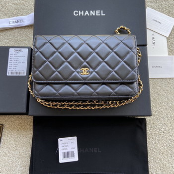 Replica Replica Chanel A33814 Women Classcics Wallet On Chain Black Leather with Gold